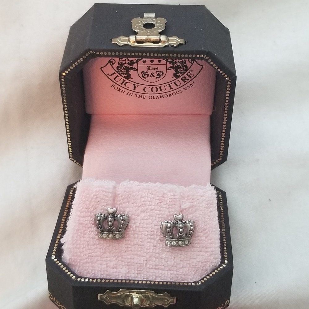 Juicy Couture crown earrings